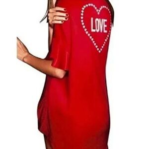Victoria's Secret Valentines romantic Satin Kimono Robe one size NWT